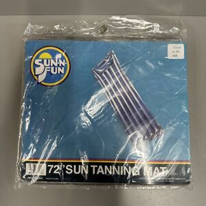 Vintage Sun-N-Fun 72" Reflecting Tanning Mat Raft Retro Silver Inflatable